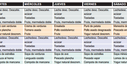 Dieta blanda de proteccion biliar